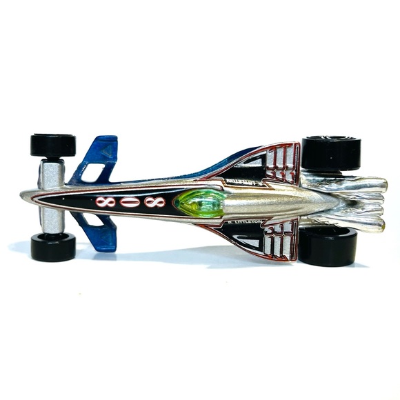 Vintage 2000 Hot Wheels Die Cast Race Cars Greased Lightnin Jet Threat Blue Red - Picture 6 of 16